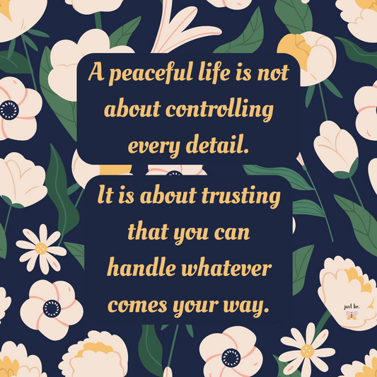 A peaceful life is not about controlling every detail. It is about trusting that you can handle whatever comes your way.
