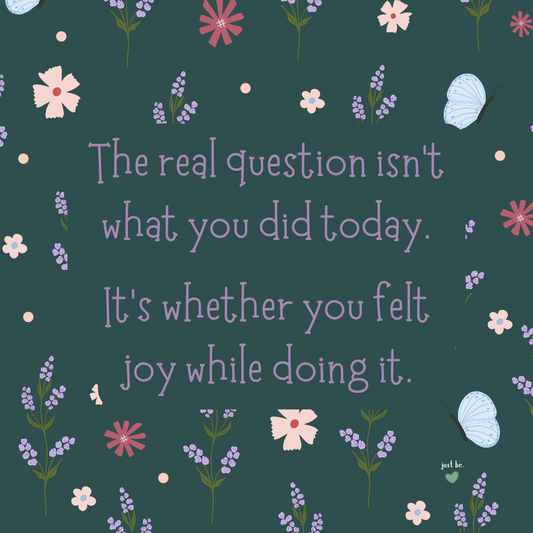 The real question isn’t what you did today. It’s whether you felt joy while doing it.
