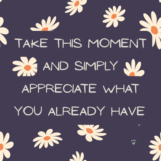 Take this moment and simply appreciate what you already have.