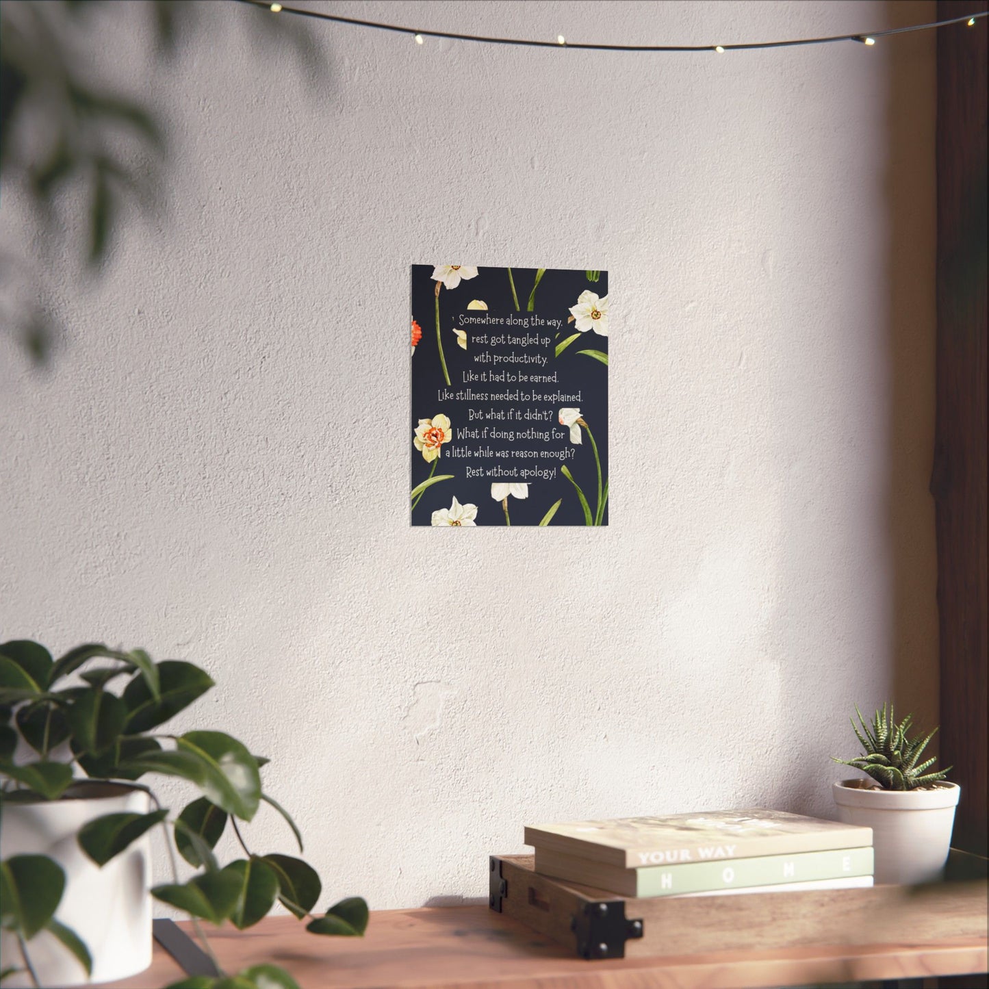 "Rest Without Apology" Mindfulness Poster 8x10 - Inspirational Wall Art Print