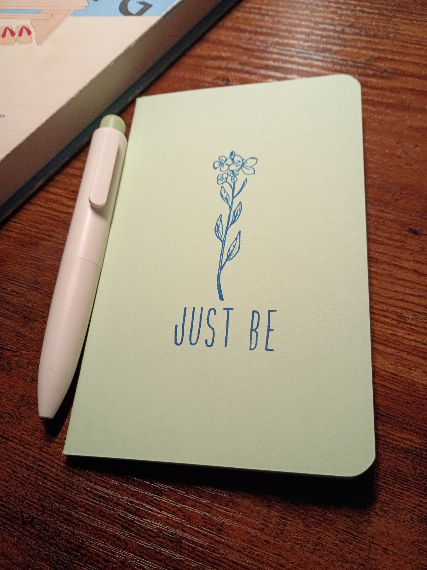 Minimalist Flower - Just Be Pocket Notebook w/Pen - Sage Green