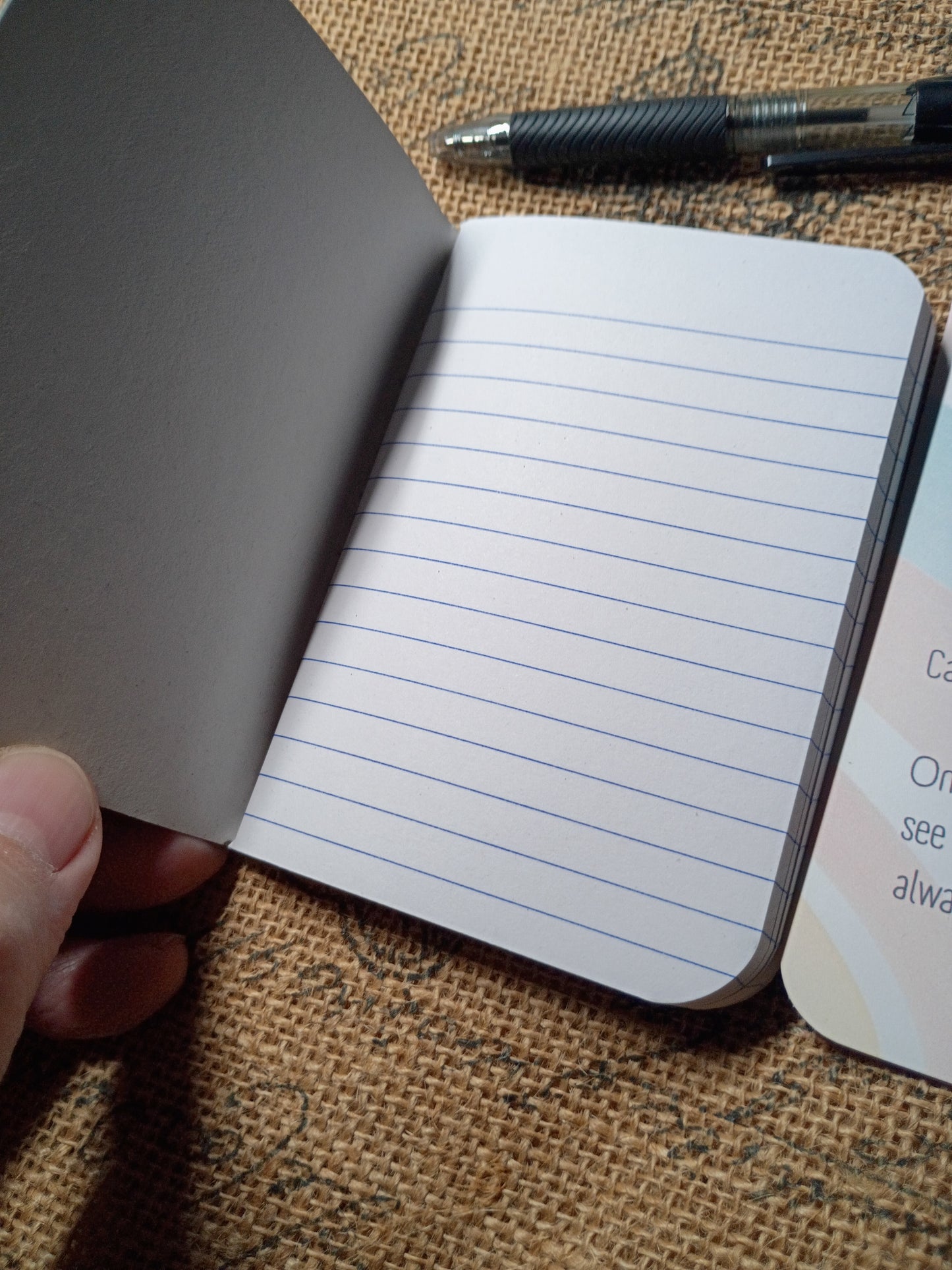 Upcycled Notebook, Winter, Lined Pages, Mini Pen