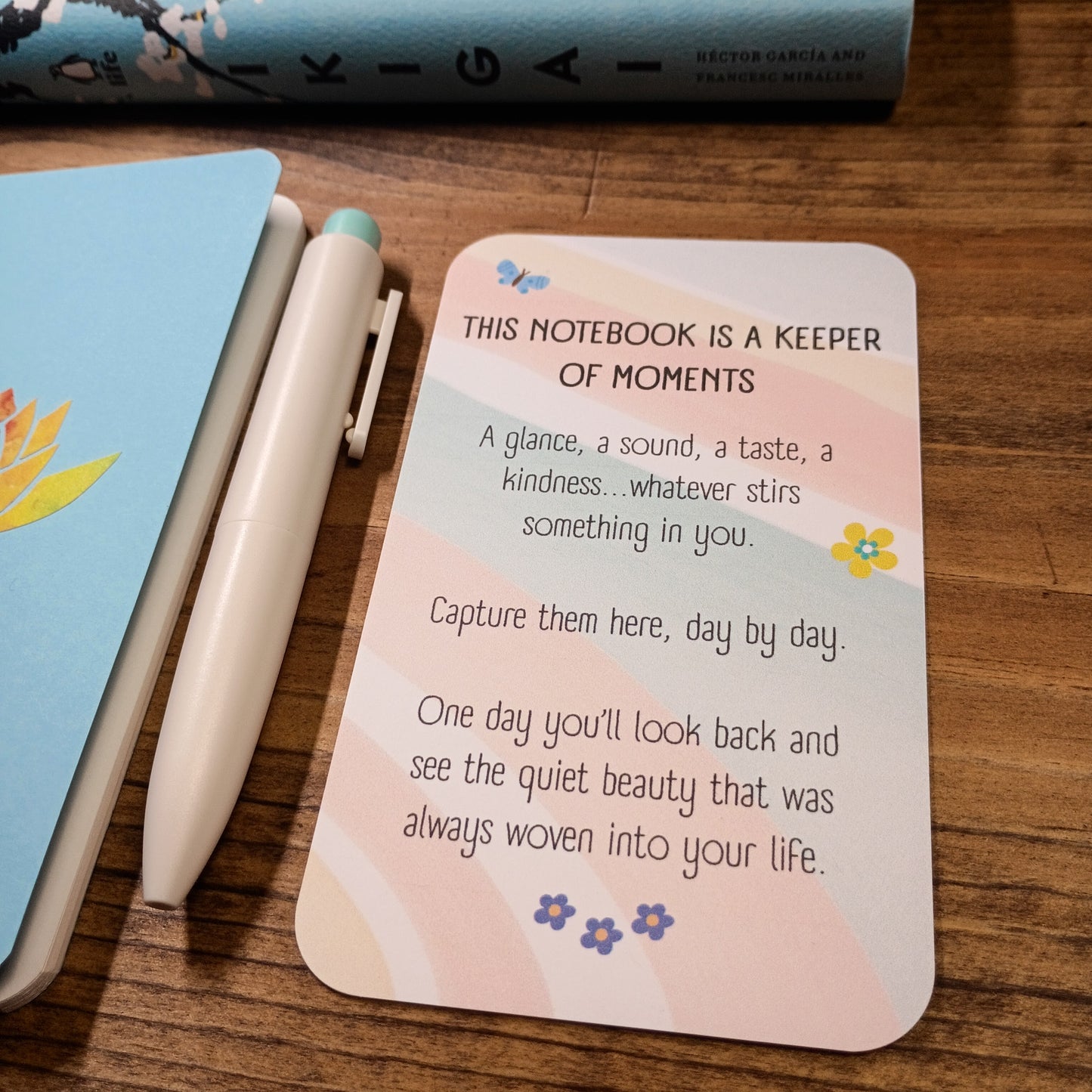 Cute Pocket Notebook with Pen | Lotus Flower Meditation