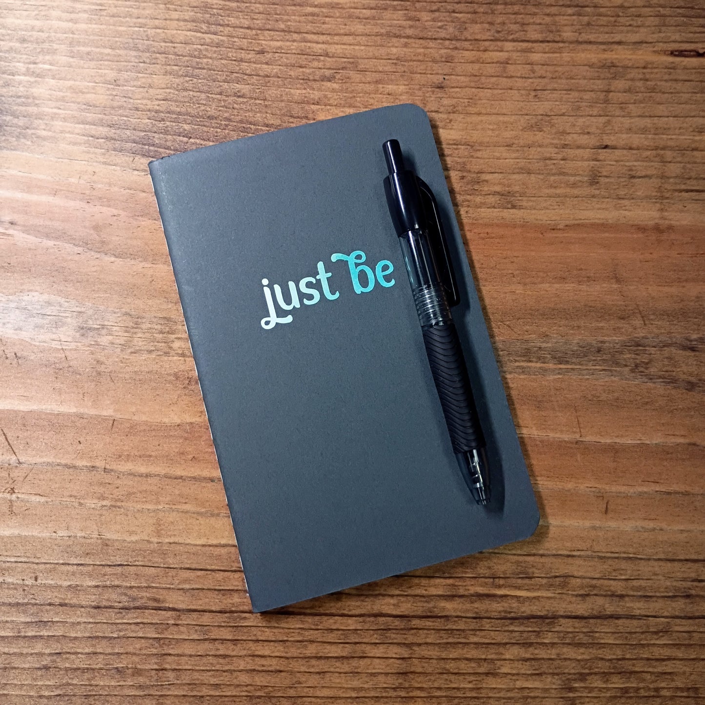 Cute Pocket Notebook with Pen | Rainbow Watercolor Just Be Black Set