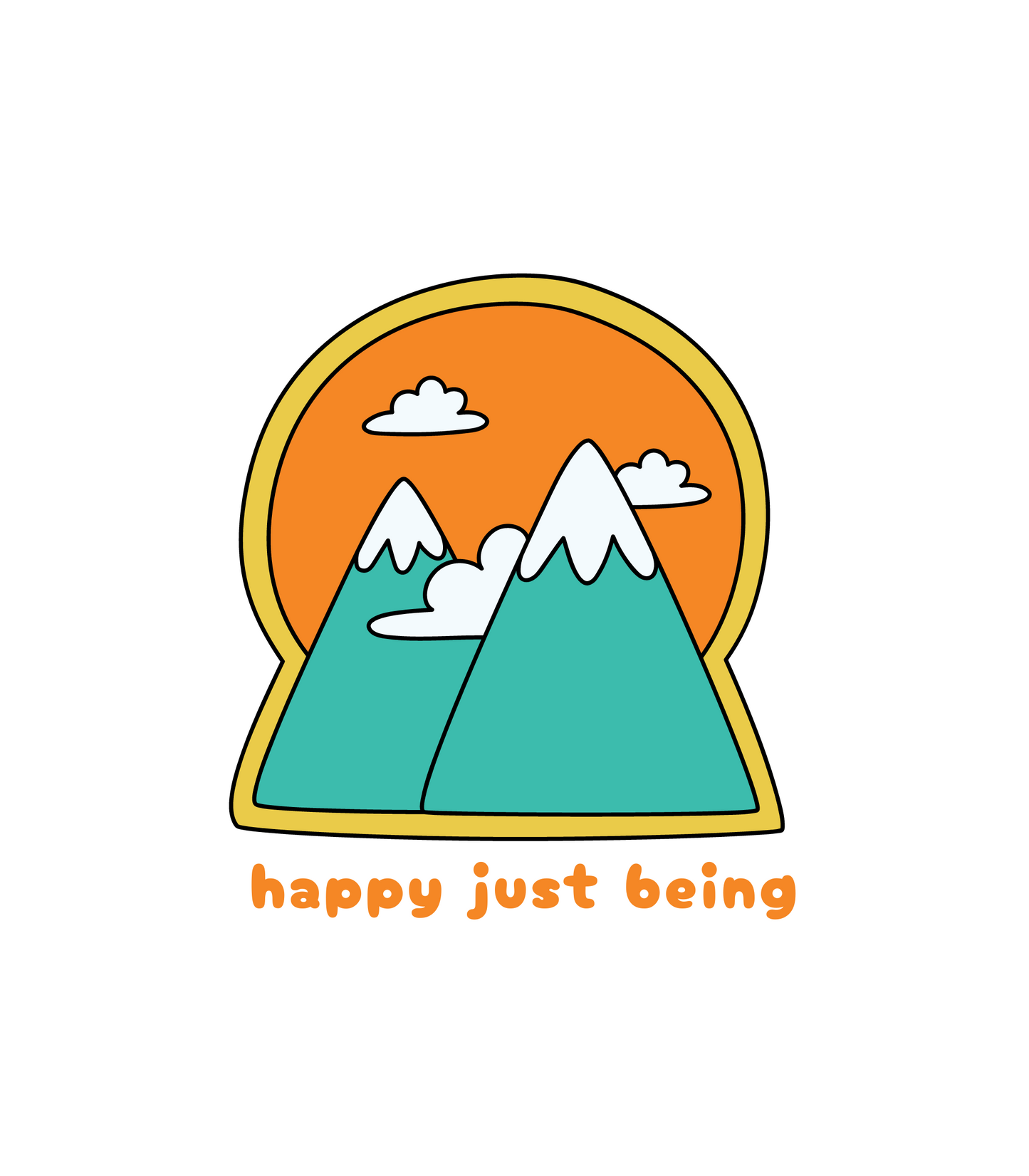 Happy Just Being Colorful Mountains Tee - Unisex