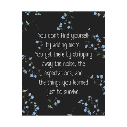 "Strip Away the Noise" Mindfulness Poster 8x10 - Inspirational Wall Art Print