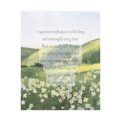 "Starting Over Was the Practice" Mindfulness Poster 8x10 - Inspirational Wall Art Print