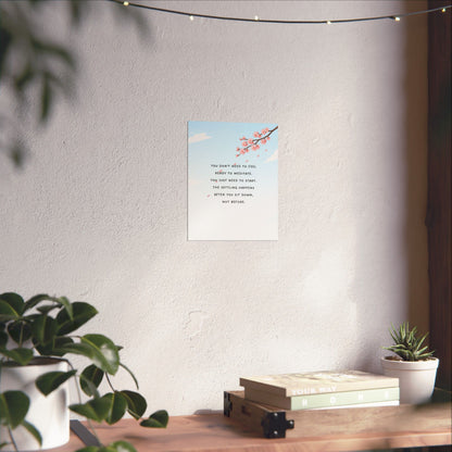 "The Settling Happens After You Sit Down" Mindfulness Poster 8x10 - Wall Art Print