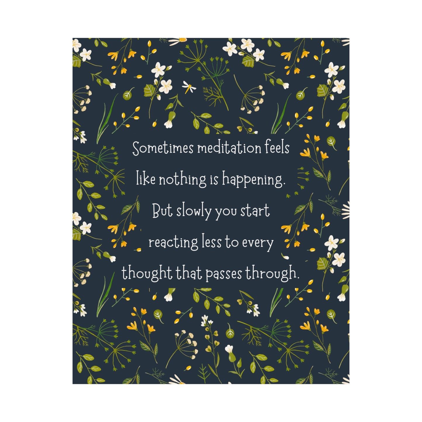"Reacting Less" Mindfulness Poster 8x10 - Inspirational Wall Art Print