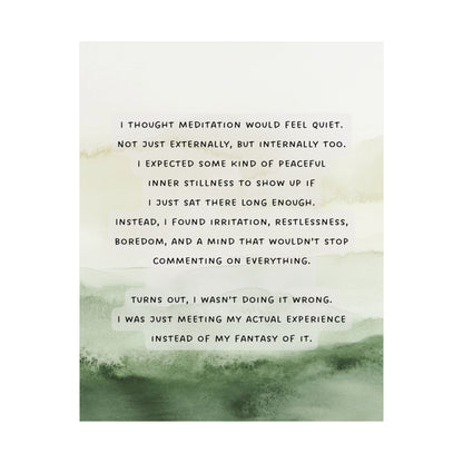 "Meeting Your Actual Experience" Mindfulness Poster 8x10 - Inspirational Wall Art Print