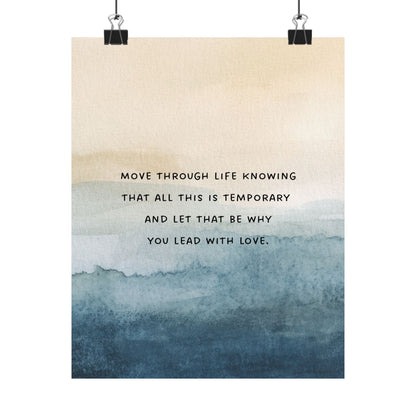 "Lead With Love" Mindfulness Poster 8x10 - Inspirational Wall Art Print