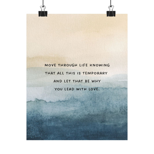"Lead With Love" Mindfulness Poster 8x10 - Inspirational Wall Art Print