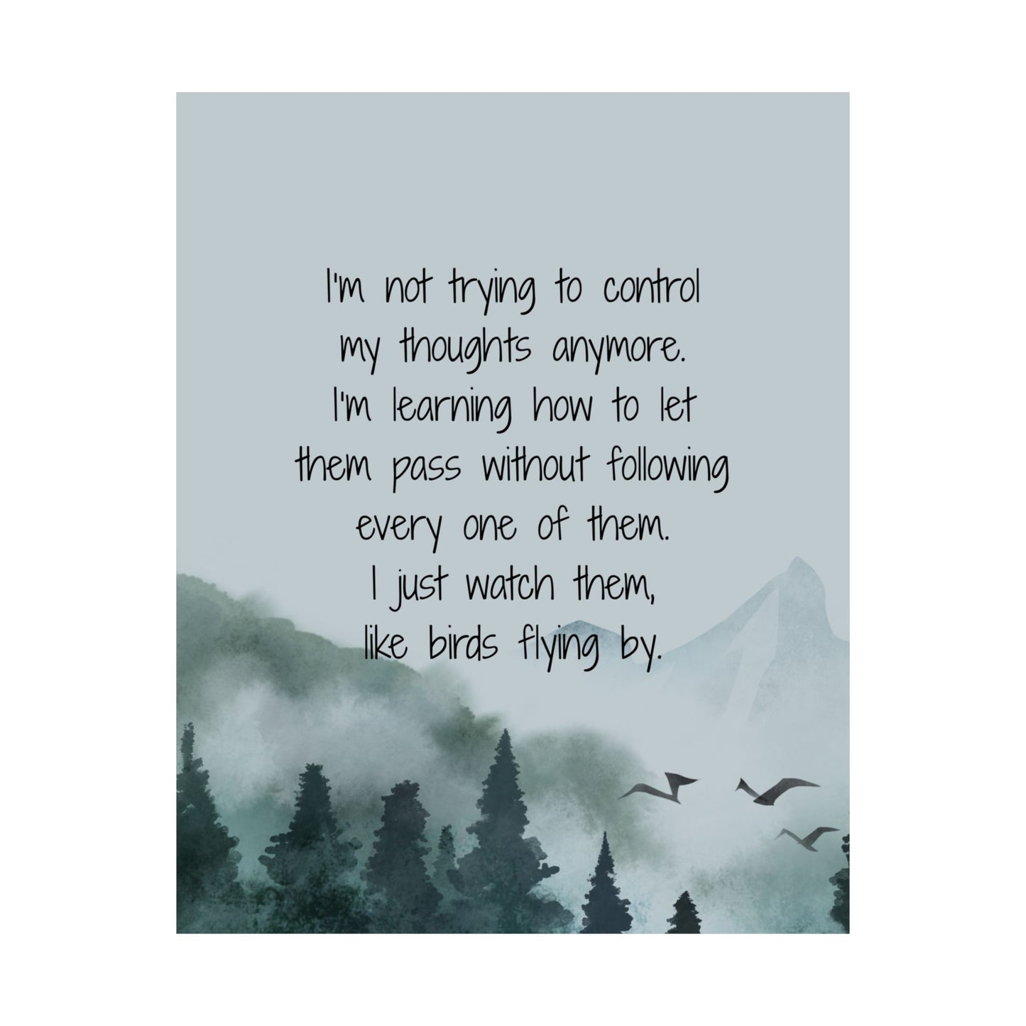 "Let Them Pass" Mindfulness Poster 8x10 - Inspirational Wall Art Print