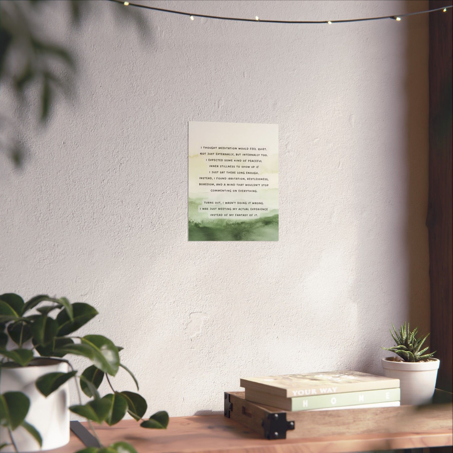 "Meeting Your Actual Experience" Mindfulness Poster 8x10 - Inspirational Wall Art Print