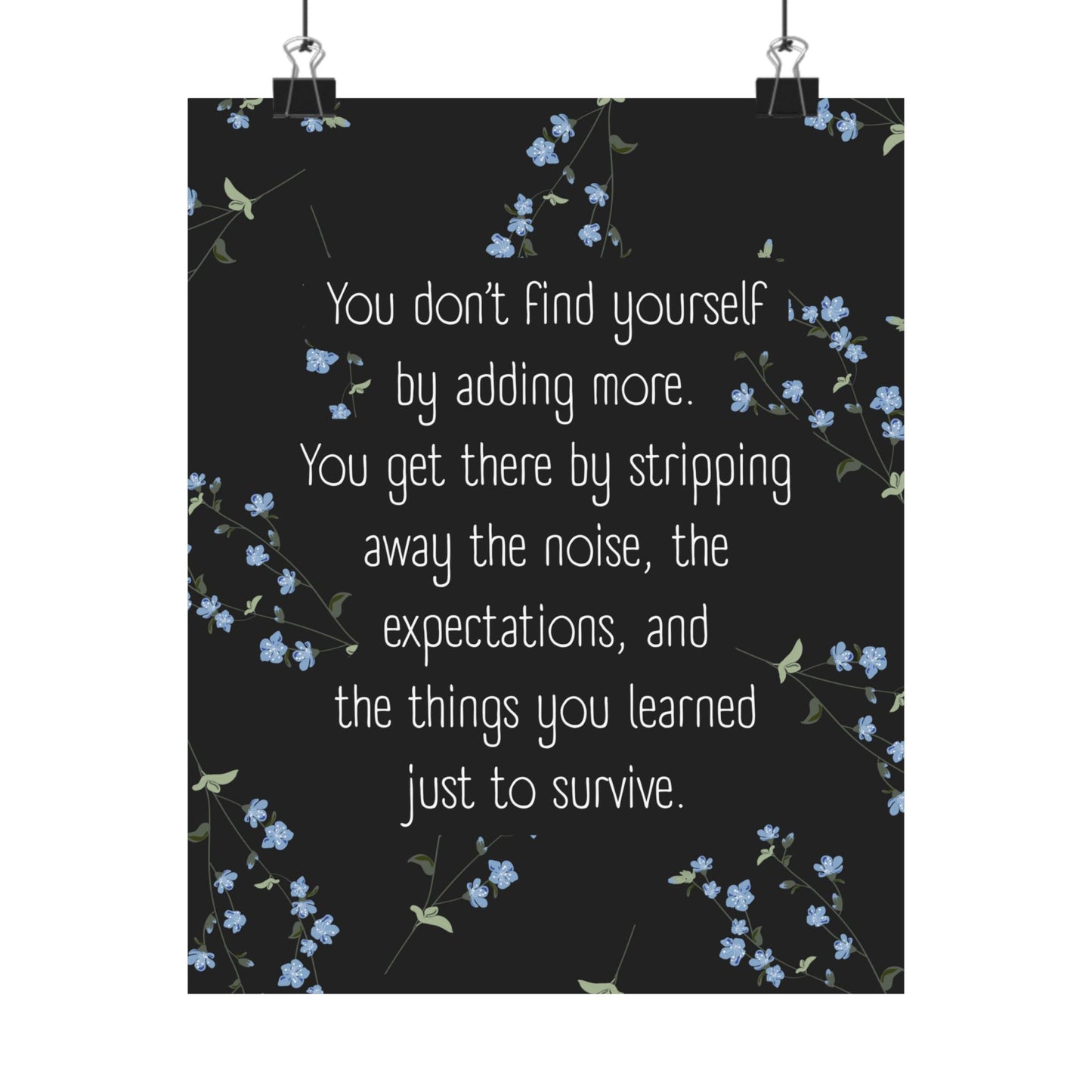 "Strip Away the Noise" Mindfulness Poster 8x10 - Inspirational Wall Art Print