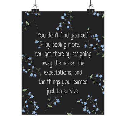 "Strip Away the Noise" Mindfulness Poster 8x10 - Inspirational Wall Art Print