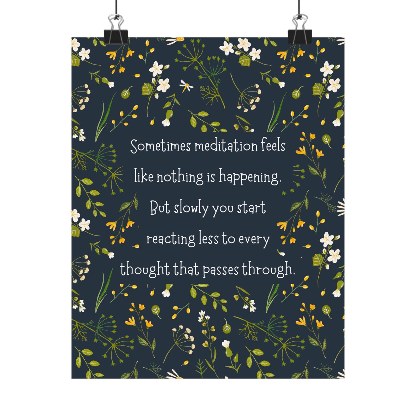 "Reacting Less" Mindfulness Poster 8x10 - Inspirational Wall Art Print