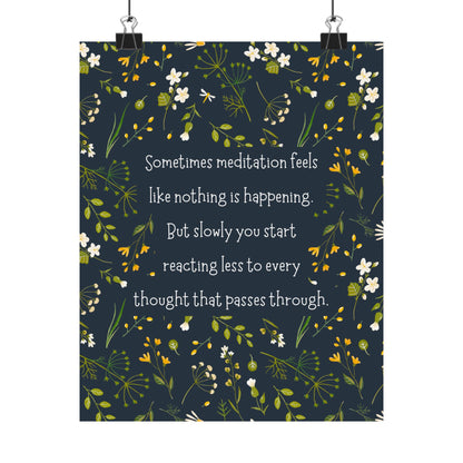 "Reacting Less" Mindfulness Poster 8x10 - Inspirational Wall Art Print