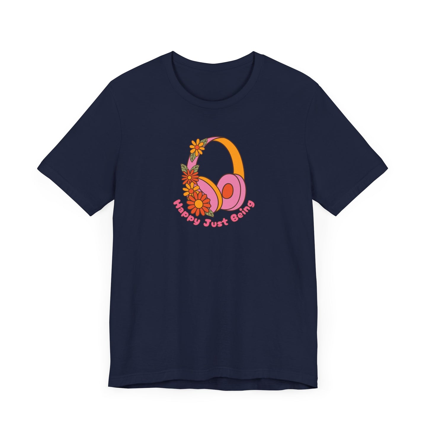 Music Lover Headphones Tee - Happy Just Being