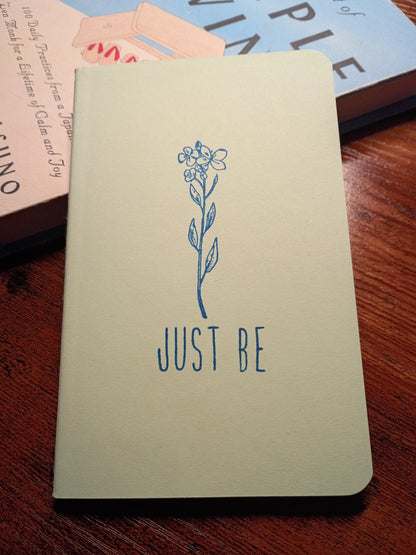 Minimalist Flower - Just Be Pocket Notebook w/Pen - Sage Green
