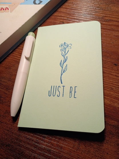 Minimalist Flower - Just Be Pocket Notebook w/Pen - Sage Green