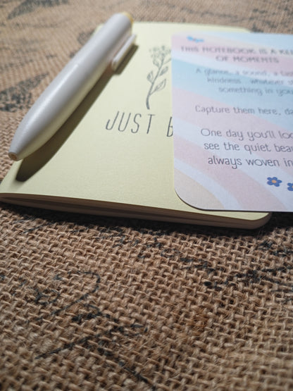 Minimalist Flower - Just Be Pocket Notebook w/Pen - Yellow Sunshine