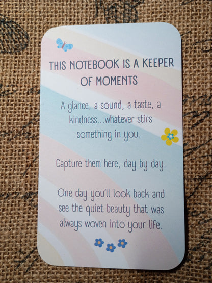 Upcycled Notebook, Winter, Lined Pages, Mini Pen