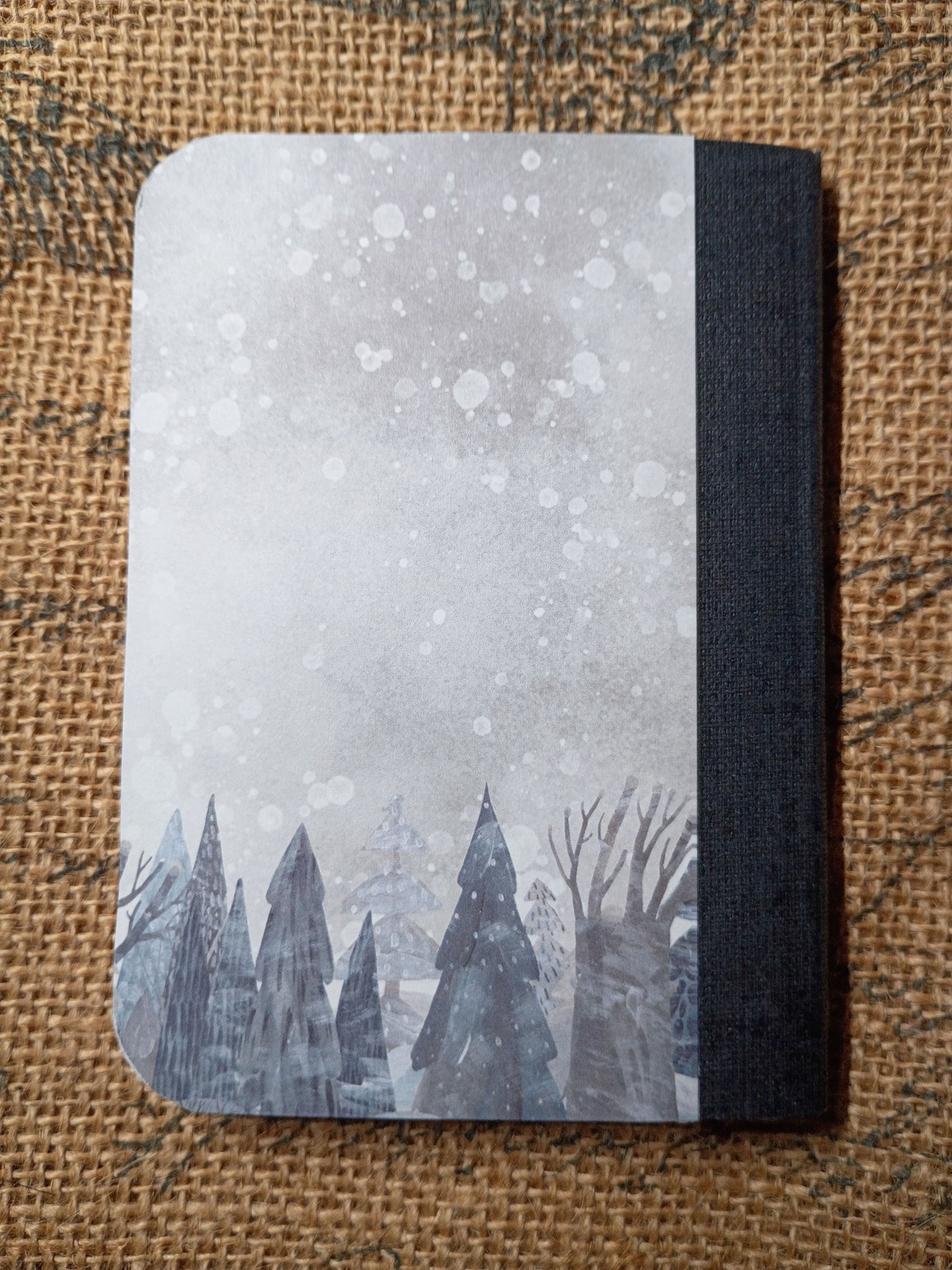 Upcycled Notebook, Winter, Lined Pages, Mini Pen
