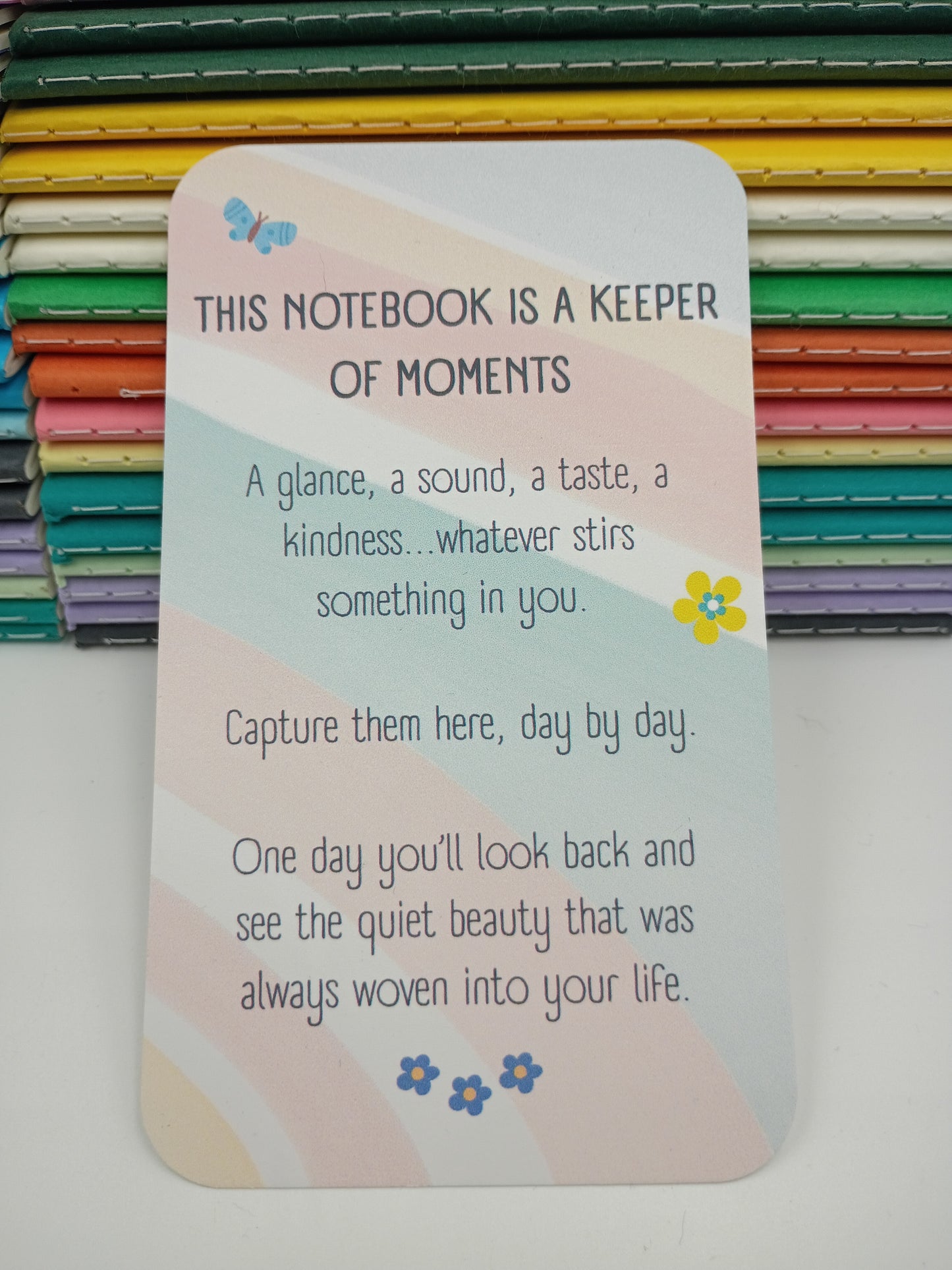 Purple Flowers Pocket Notebook with Matching Pen - Handmade Upcycled Journal
