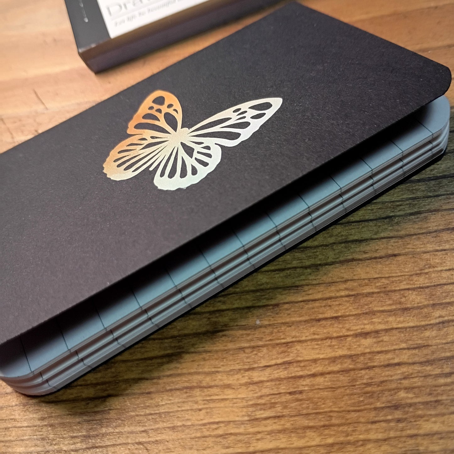 Tiny Lined Notebooks Set with Pen | Black Butterfly Happy Notes