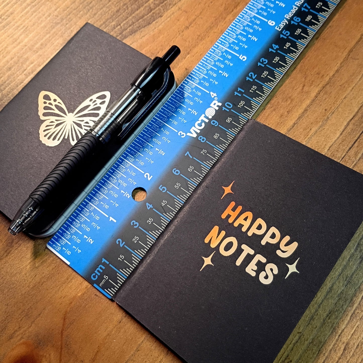 Tiny Lined Notebooks Set with Pen | Black Butterfly Happy Notes