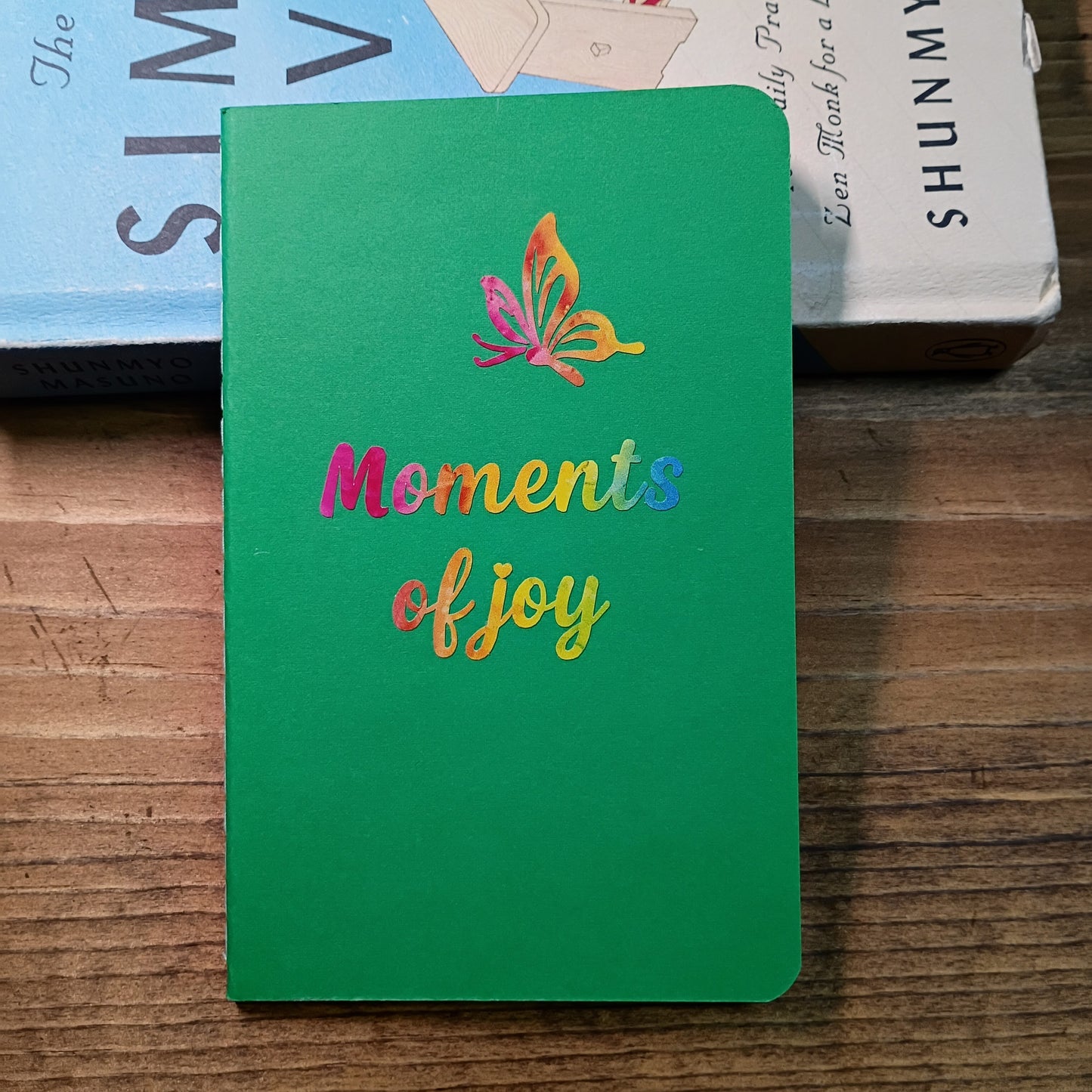 Cute Pocket Notebook with Pen | Moments of Joy Rainbow Butterfly Green Set