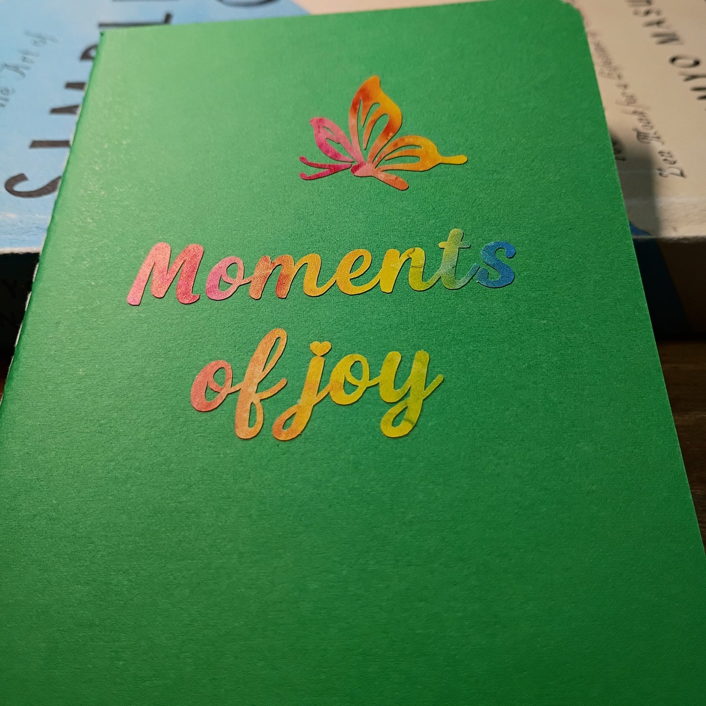 Cute Pocket Notebook with Pen | Moments of Joy Rainbow Butterfly Green Set