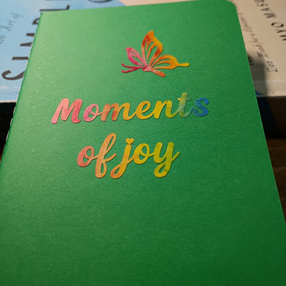 Cute Pocket Notebook with Pen | Moments of Joy Rainbow Butterfly Green Set
