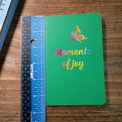 Cute Pocket Notebook with Pen | Moments of Joy Rainbow Butterfly Green Set