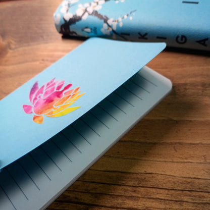 Cute Pocket Notebook with Pen | Lotus Flower Meditation