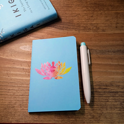 Cute Pocket Notebook with Pen | Lotus Flower Meditation