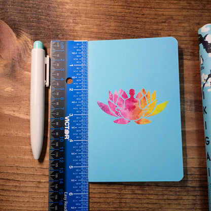 Cute Pocket Notebook with Pen | Lotus Flower Meditation