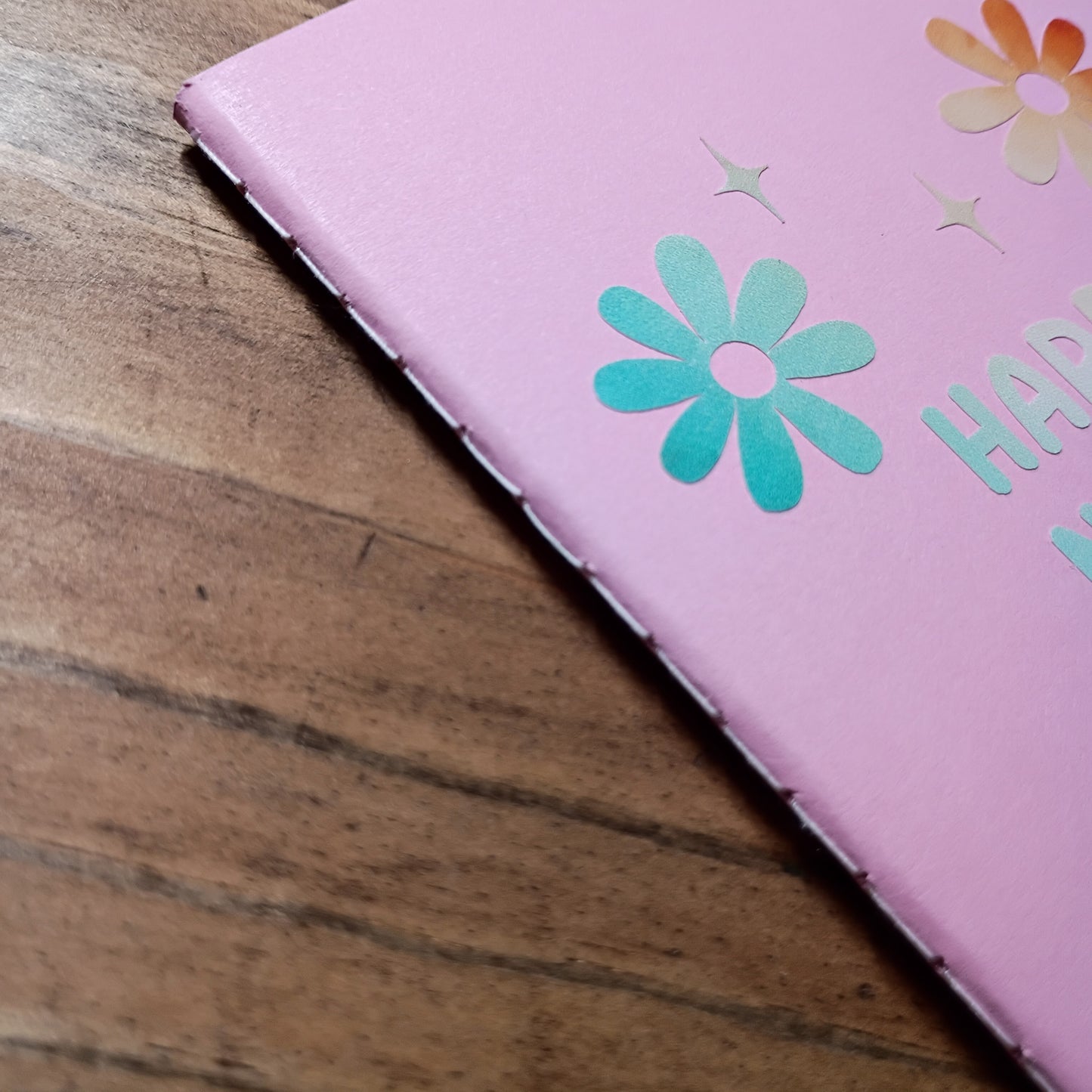 Cute Pocket Notebook with Pen | Rainbow Watercolor Happy Notes Pink Set