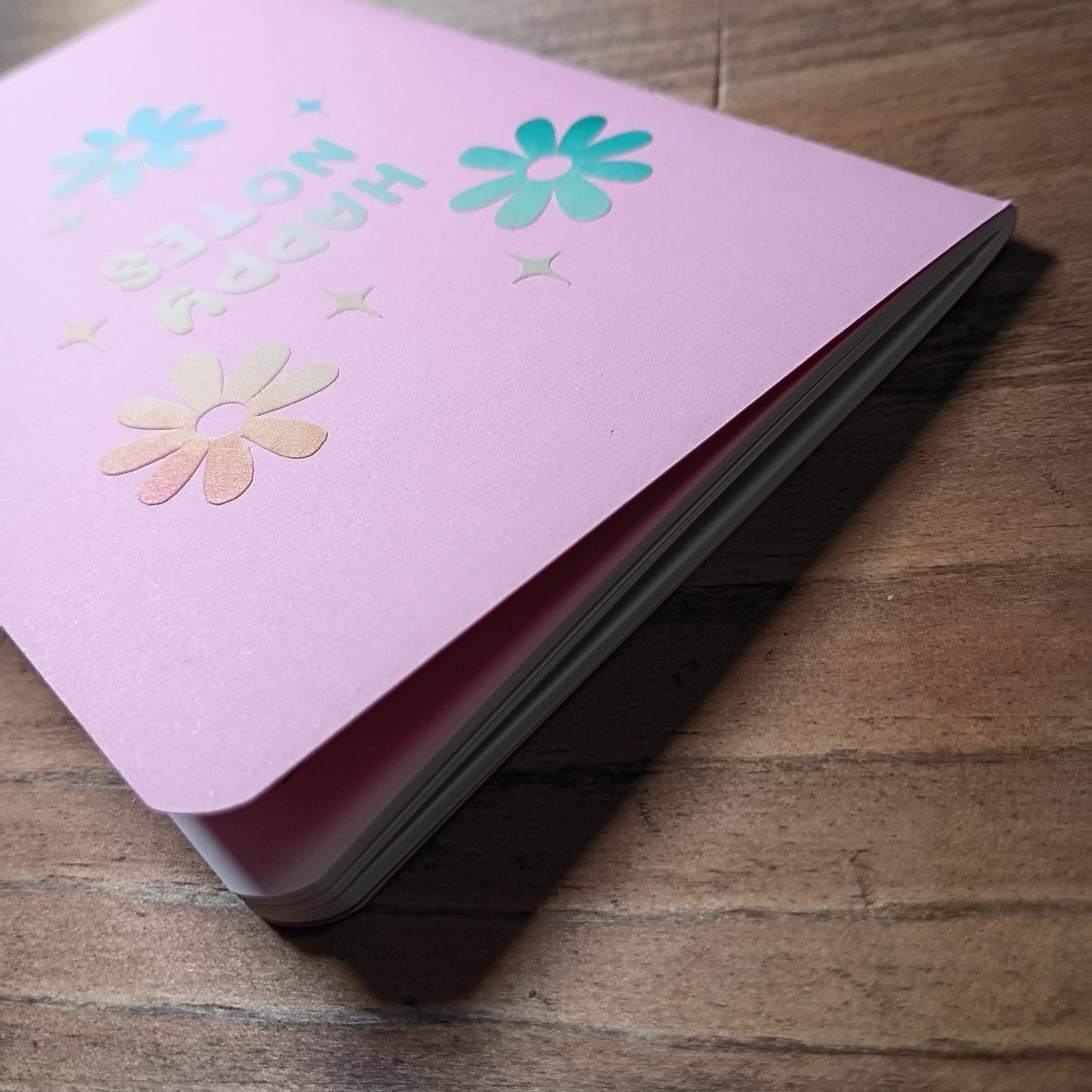 Cute Pocket Notebook with Pen | Rainbow Watercolor Happy Notes Pink Set
