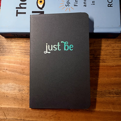 Cute Pocket Notebook with Pen | Rainbow Watercolor Just Be Black Set