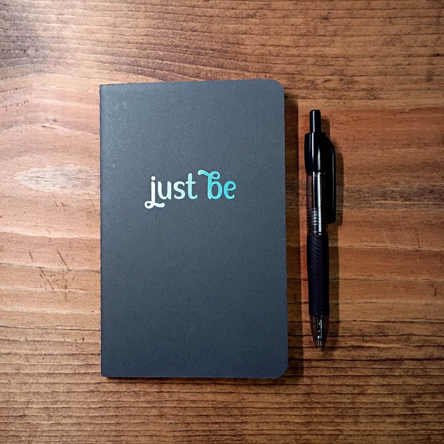 Cute Pocket Notebook with Pen | Rainbow Watercolor Just Be Black Set