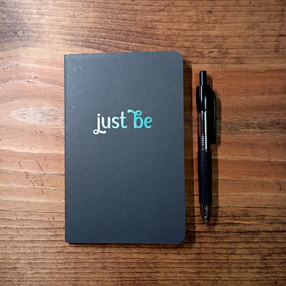 Cute Pocket Notebook with Pen | Rainbow Watercolor Just Be Black Set