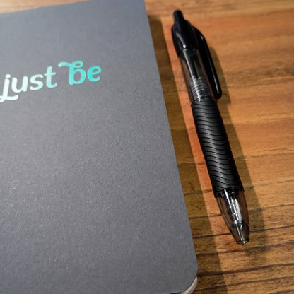 Cute Pocket Notebook with Pen | Rainbow Watercolor Just Be Black Set