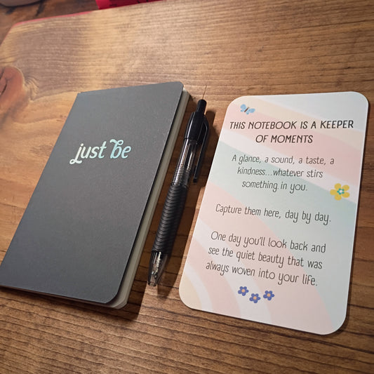 Cute Pocket Notebook with Pen | Rainbow Watercolor Just Be Black Set