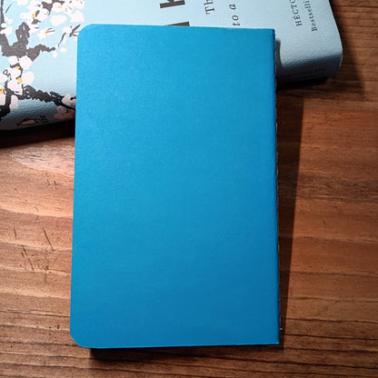 Cute Pocket Notebook with Pen | Rainbow Watercolor Moments of Joy Blue Set