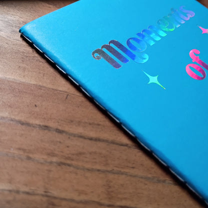 Cute Pocket Notebook with Pen | Rainbow Watercolor Moments of Joy Blue Set