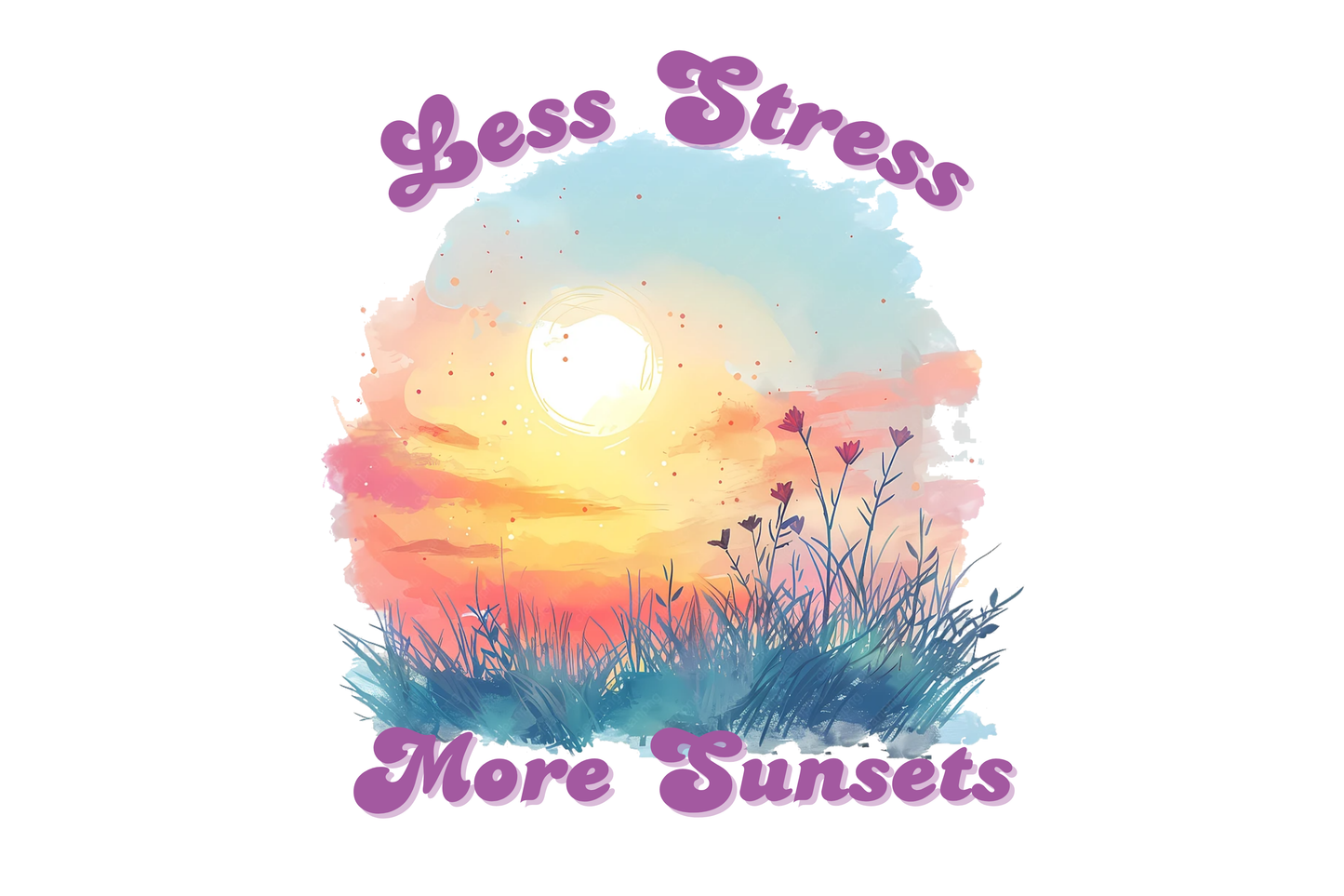Less Stress More Sunsets - Sunset Vibes Tee - Unisex