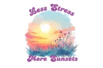 Less Stress More Sunsets - Sunset Vibes Tee - Unisex