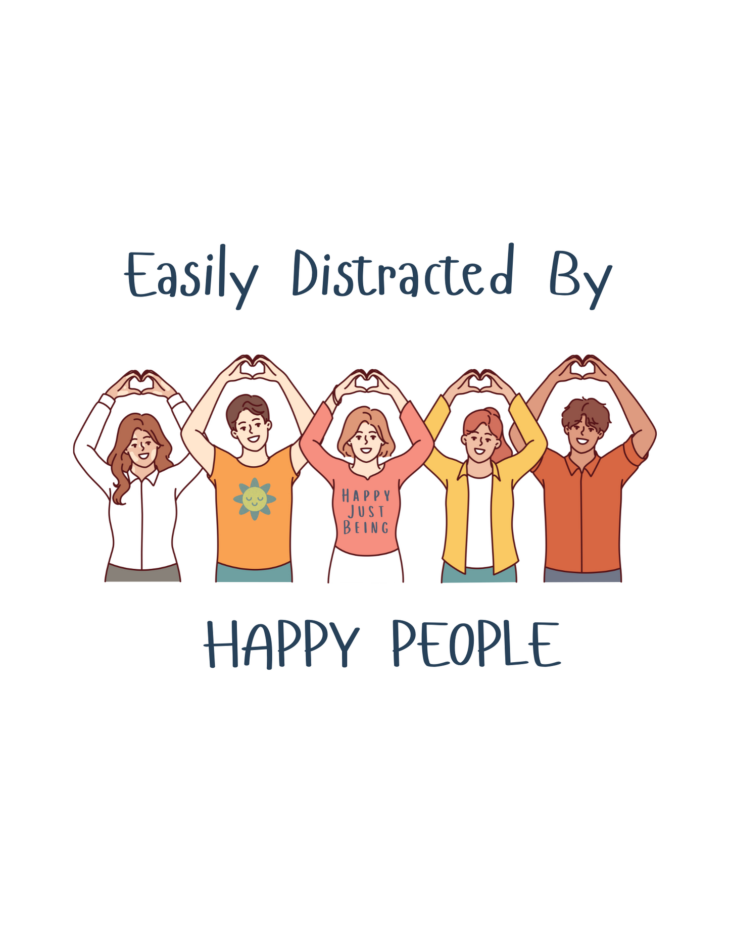 Easily Distracted By Happy People Unisex Short Sleeve Tee